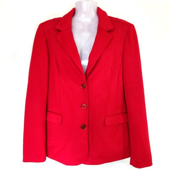Like New Reitmans Red Blazer Button Closure Size Medium - Picture 1 of 7